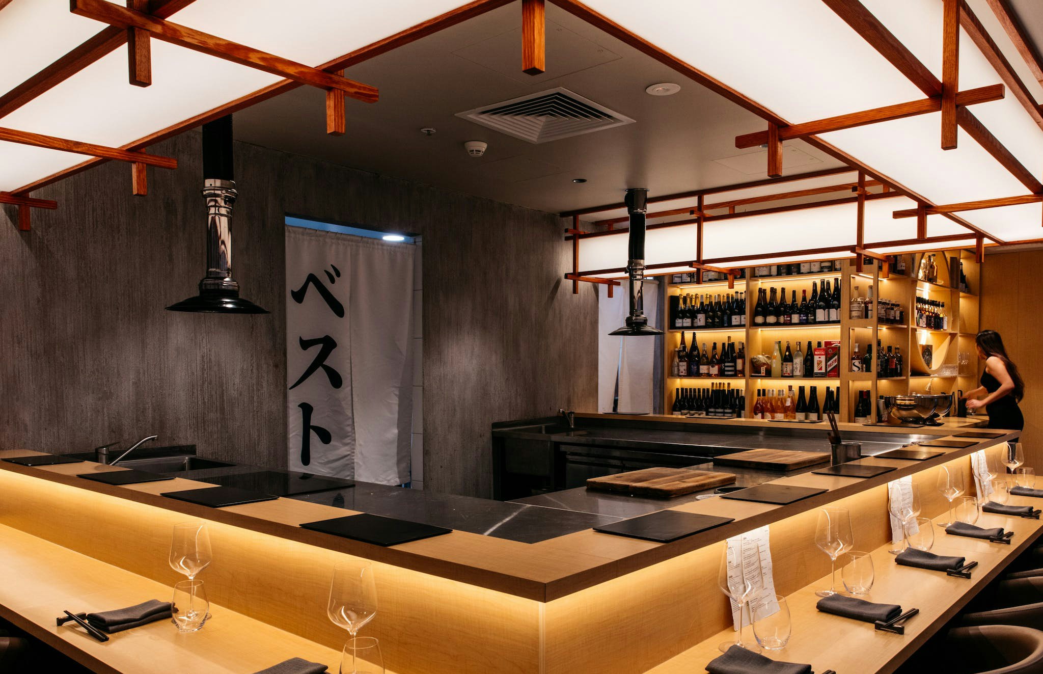 The Japanese-inspired dining room at Besuto, one of the best new restaurants to open in Sydney in 2022.